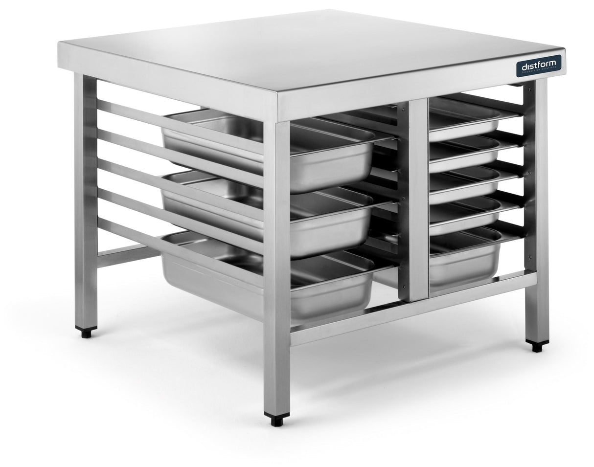 Table de support pour four avec 6 + 6 glissières GN 1/1 et GN 2/1 1100x850x700- DISTFORM - F0050203
