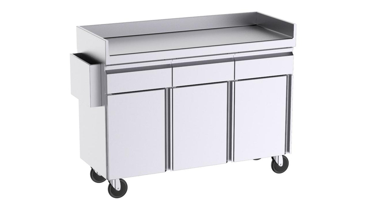 Meuble d'appui pour terrasse avec bavettes latérales 1500x600x1100 avec portes- DISTFORM - F0072006