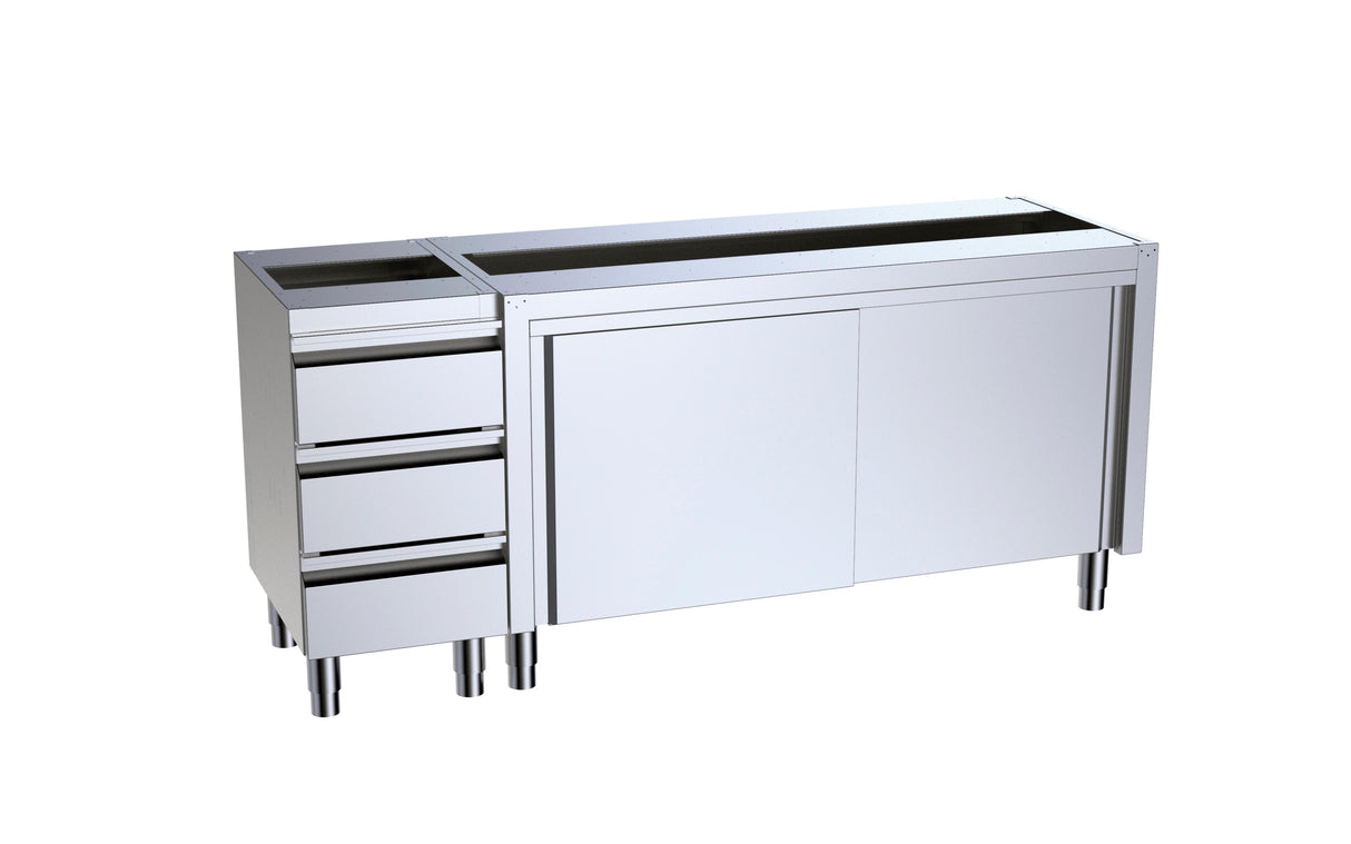 Module 1800x600x850 avec portes et module de tiroirs à gauche- DISTFORM - F0083013