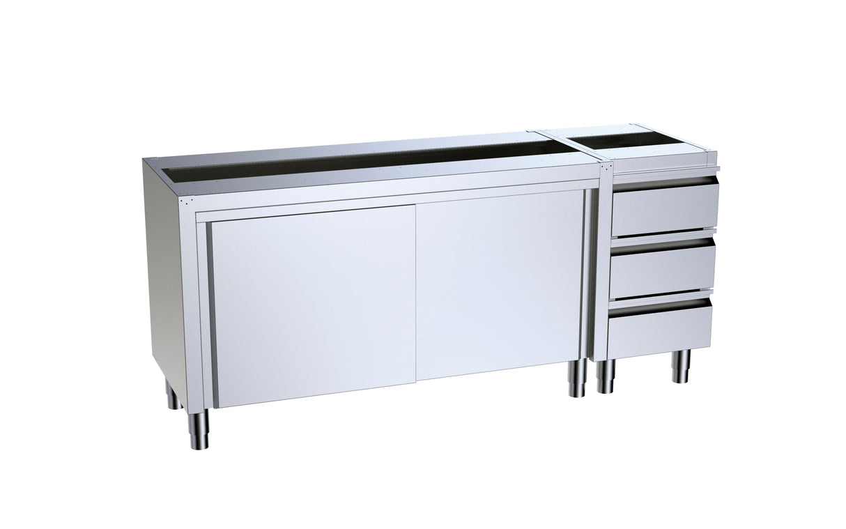 Module 1400x600x850 avec portes et module de tiroirs à droite- DISTFORM - F0083101