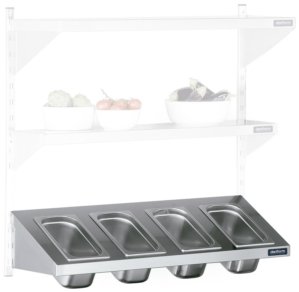 Étagère inclinée réglable 1000x250 pour 4 unités GN 1/6- DISTFORM - F0100501