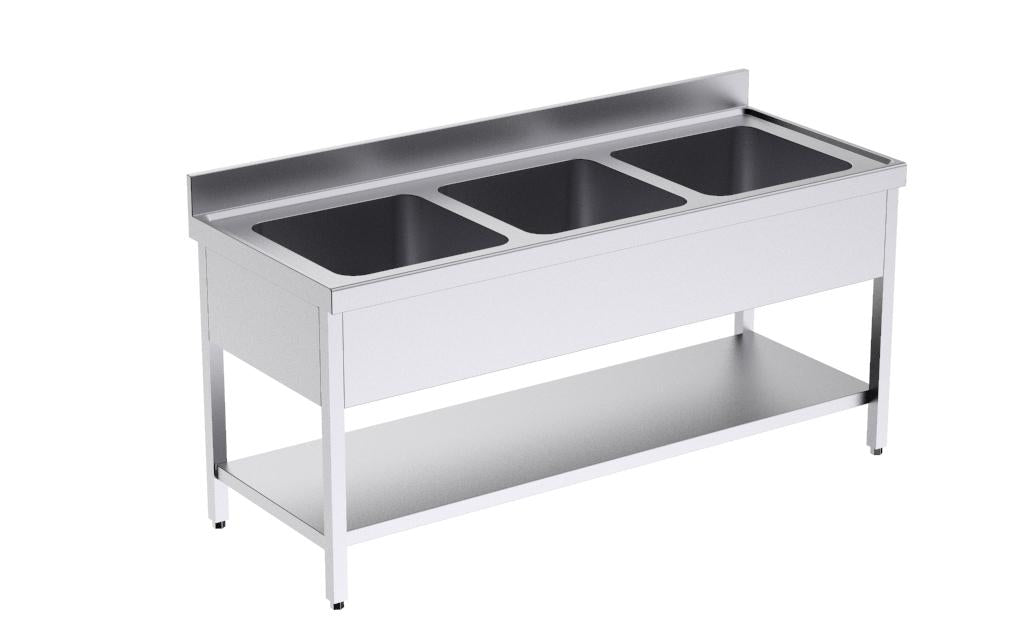 Bâti avec plonge 1800x700 triple et étagère- DISTFORM - FB3E7180