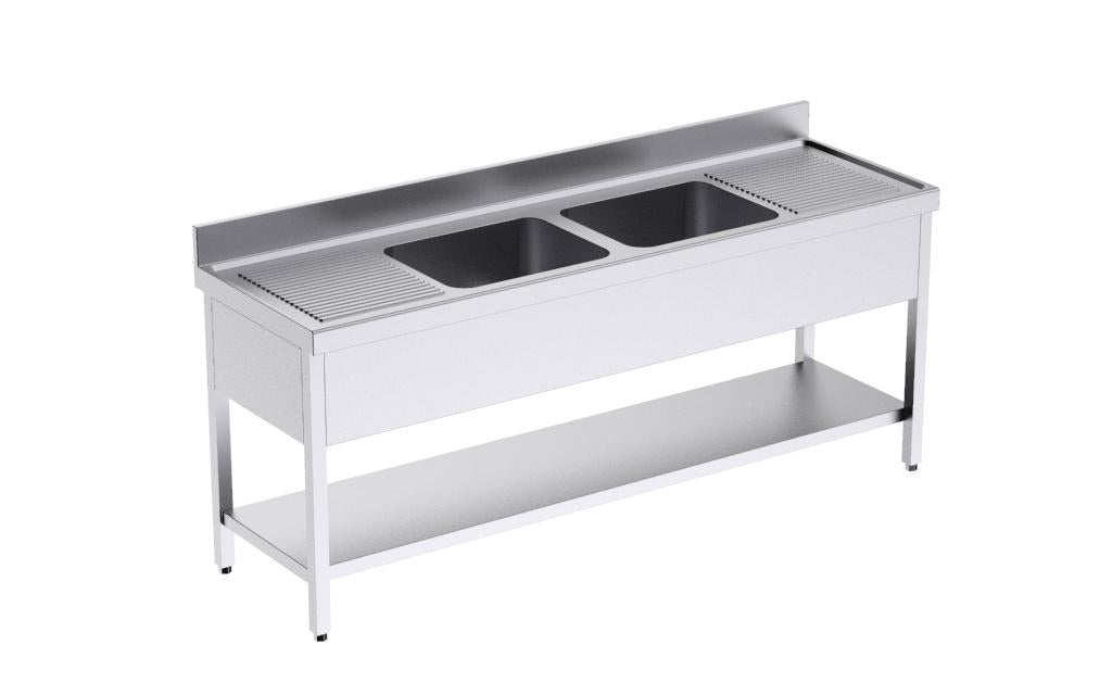 Bâti avec plonge 2200x700 D et étagère- DISTFORM - FBDE7220