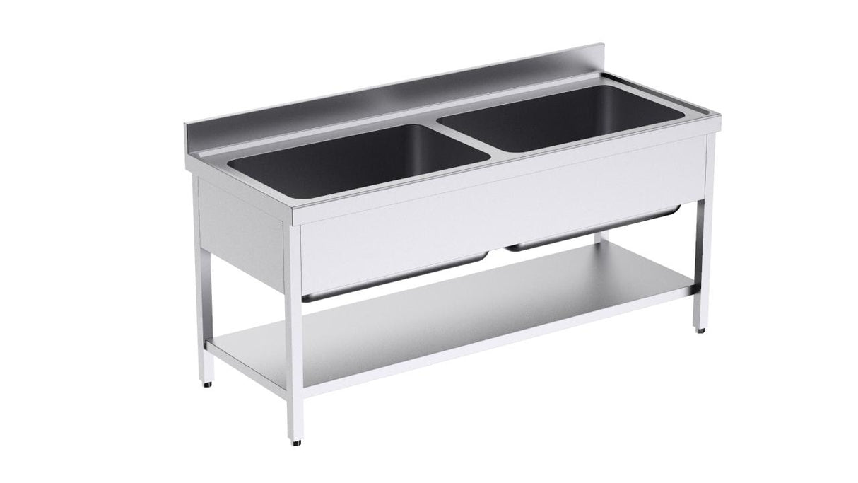 Bâti avec plonge GC 1800x700 double et étagère- DISTFORM - FBG2E718