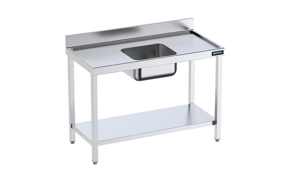 Table de 1200x600 avec bac D, bord anti-ruissellement et étagère- DISTFORM - FCDES612 main image 0