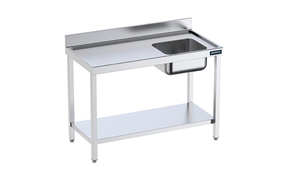 Table de 2800x600 avec bac G et étagère- DISTFORM - FCIE6028