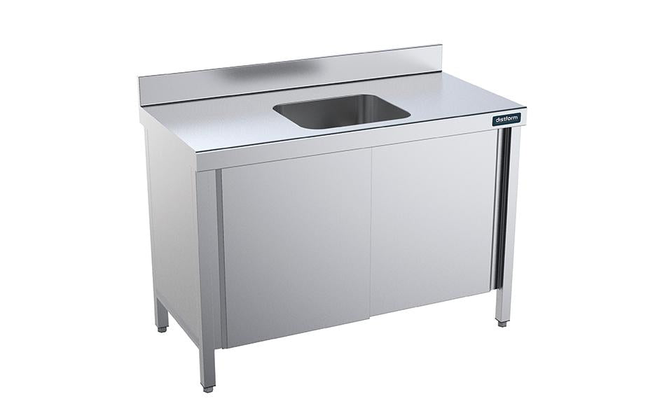 Table de 1800x600 avec portes et bac central- DISTFORM - FPCC6018