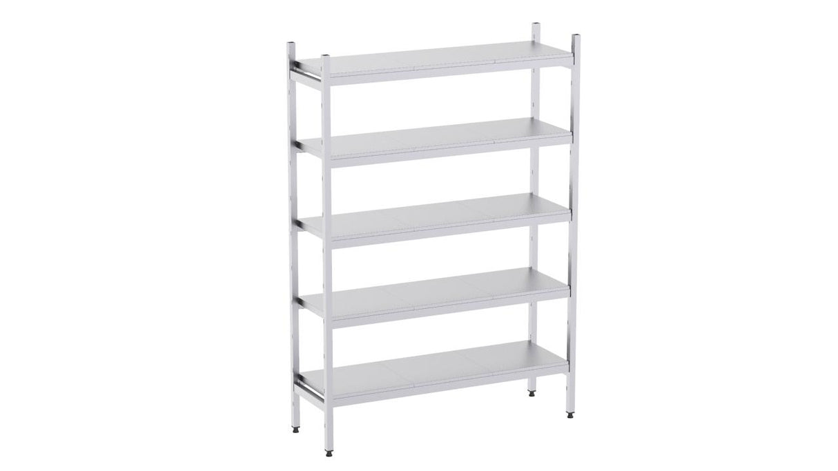 Rayonnage en acier inoxydable linéaires 860x400 lisse 5 niveaux- DISTFORM - KIT00499