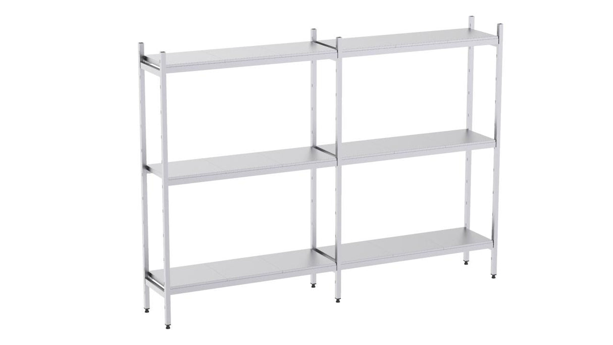 Rayonnage en acier inoxydable linéaires 1990x500 lisse 3 niveaux- DISTFORM - KIT00573