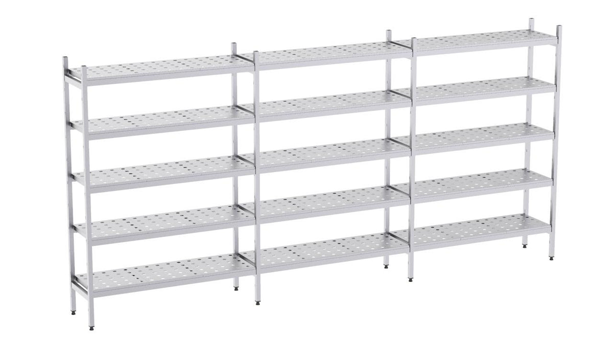 Rayonnage en acier inoxydable linéaires 5250x400 lisse 3 niveaux- DISTFORM - KIT00421 main image 1
