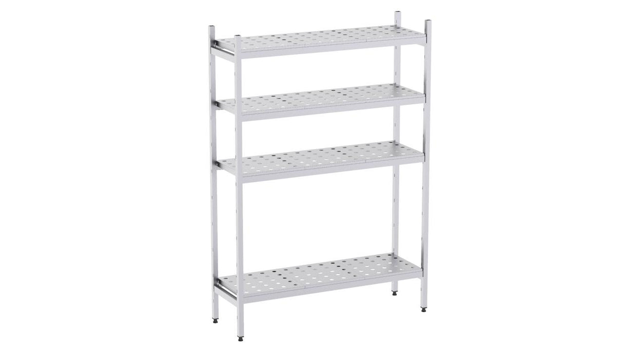 Rayonnage en acier inoxydable linéaires 1160x500 perf. 4 niveaux- DISTFORM - KIT00998