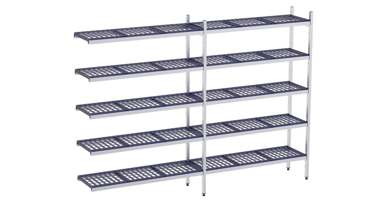 Rayonnage en acier inoxydable d'angle 1860x400 polyp. 5 niveaux- DISTFORM - KIT02138