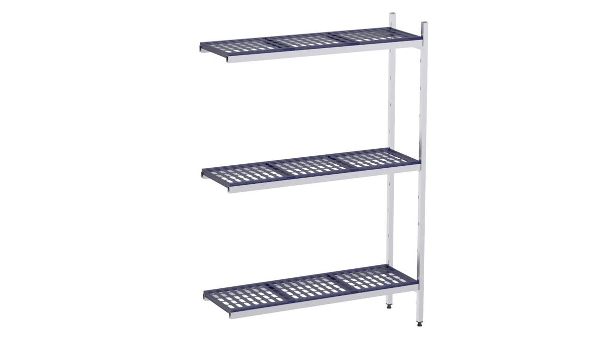 Rayonnage en acier inoxydable d'angle 730x500 polyp. 3 niveaux- DISTFORM - KIT02188