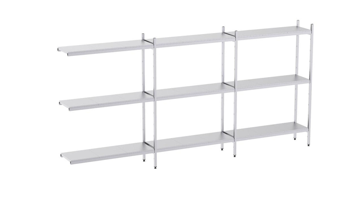 Rayonnage en acier inoxydable linéaires 1360x400 lisse 4 niveaux- DISTFORM - KIT00442