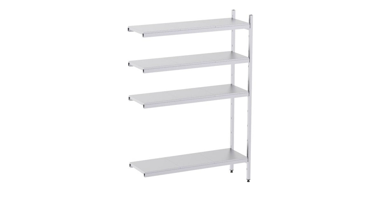 Rayonnage en acier inoxydable d'angle 1530x500 lisse 4 niveaux- DISTFORM - KIT02630