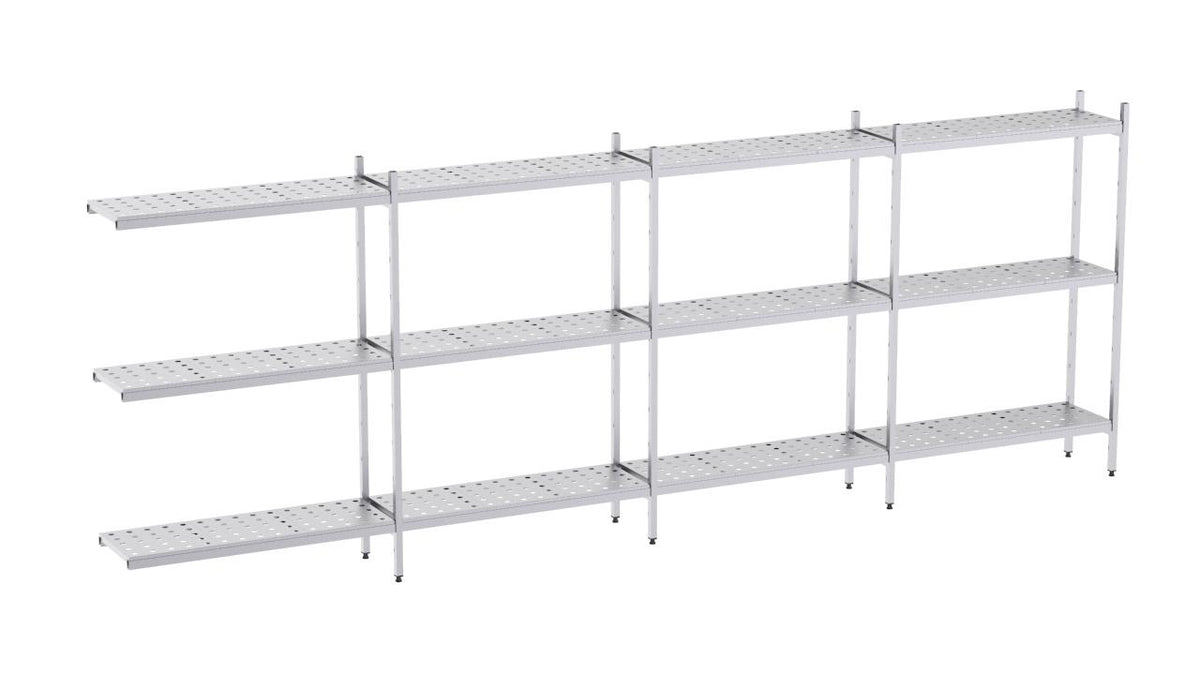 Rayonnage en acier inoxydable d'angle 730x400 perf. 4 niveaux- DISTFORM - KIT02808 main image 1