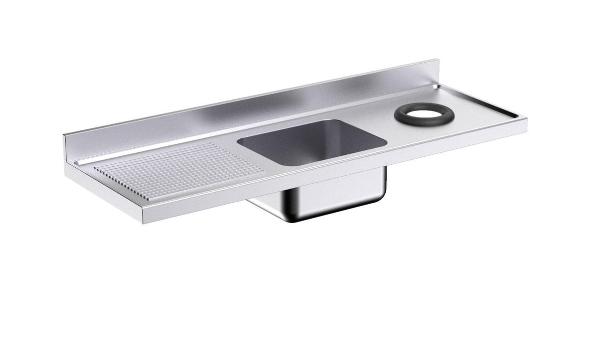 Plonge avec orifice vide-déchets 1800x700 1c/1e G 500x400x250- DISTFORM - LFAD187I