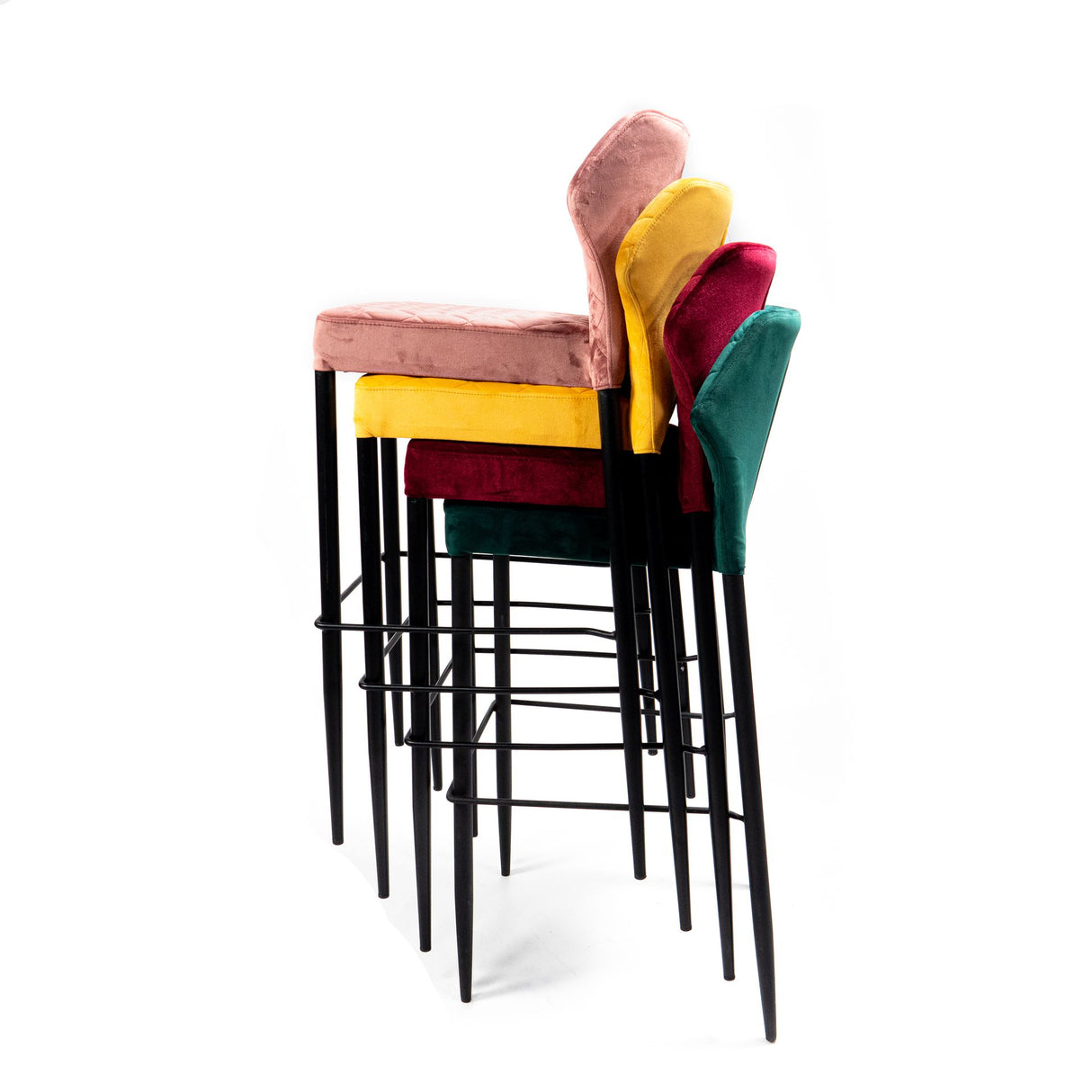 Louis - Tabouret de bar en velours - VEBA - 1 pcs