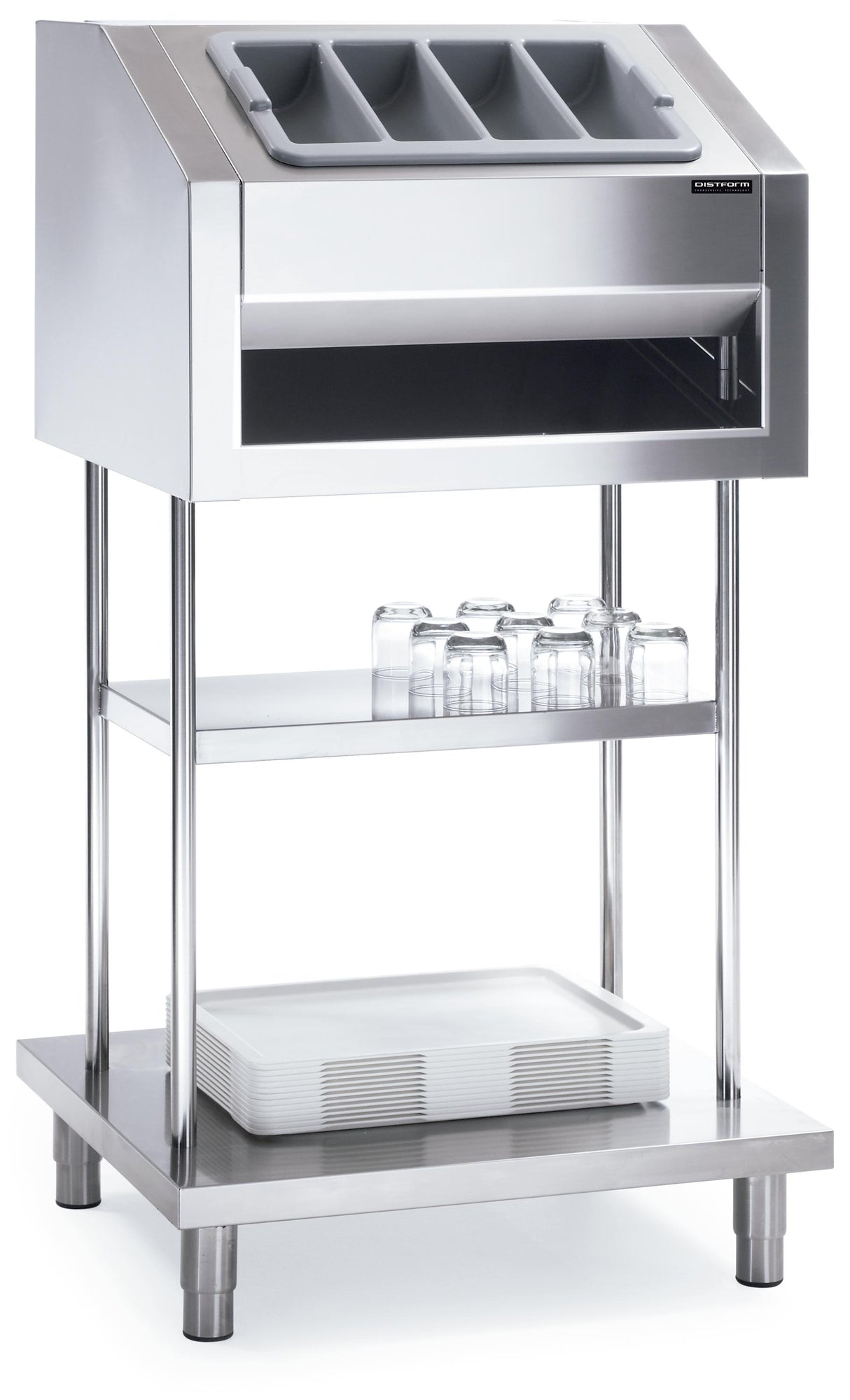 Distributeur de plateaux, couverts et trémie pour pain 800x700x1520- DISTFORM - S1000001