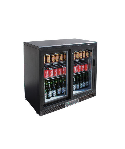 ARRIERE BAR - 2 PORTES COULISSANTES - AVEC PORTES VITREES - 146 L