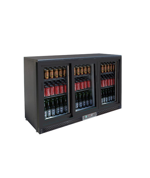 ARRIERE BAR - 3 PORTES COULISSANTES - AVEC PORTES VITREES - 291 L