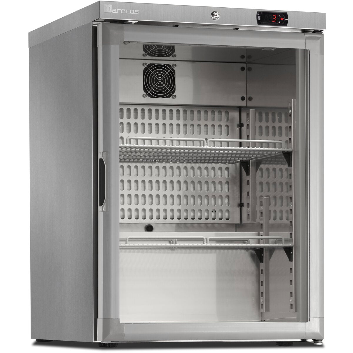 Mini armoire porte vitrée - température positive (+1/+8°C) - Extérieur inox - Volume : 122L, - ARV-150-CS-TA-PV - CODIGEL