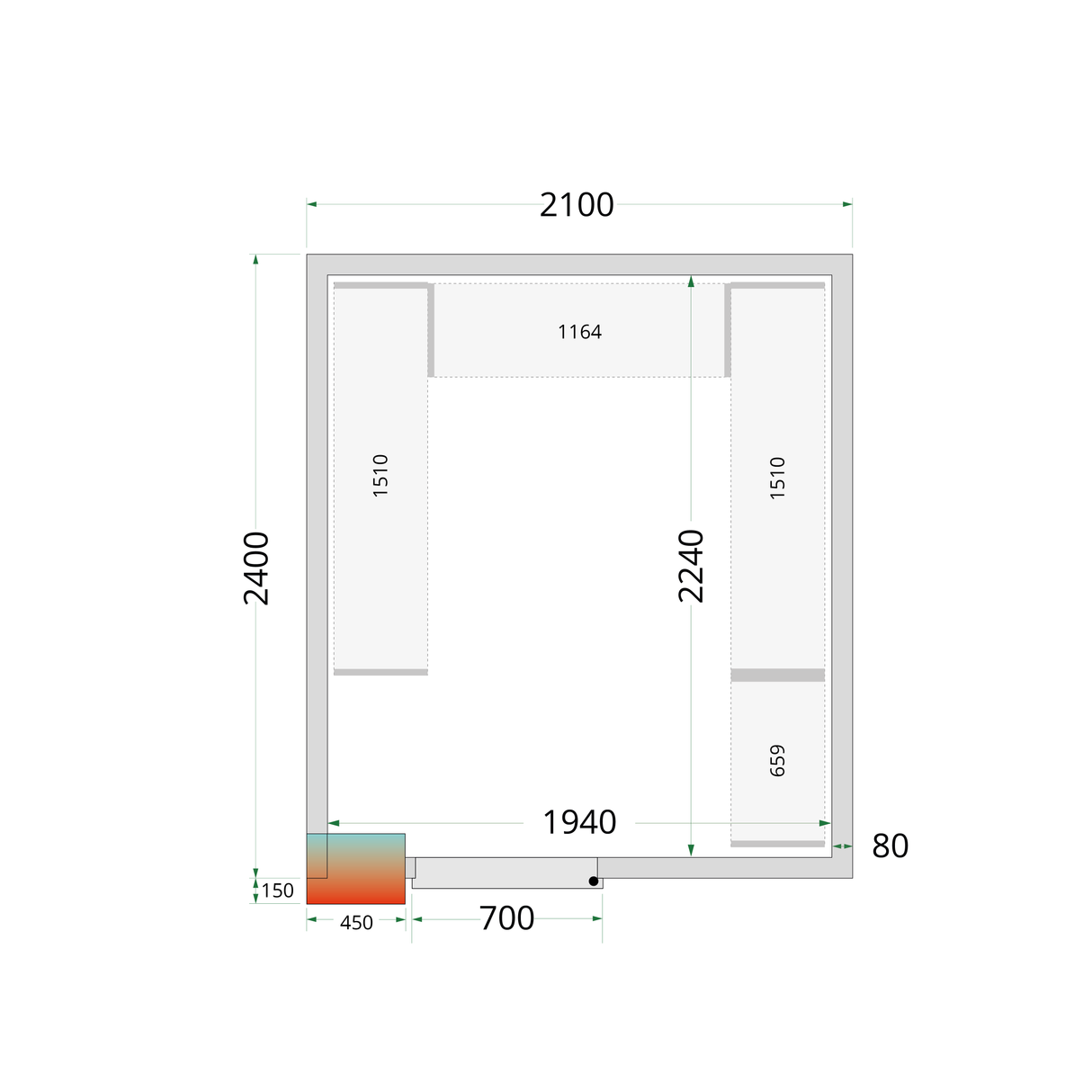 Chambre froide - CRPF2124 - TEFCOLD