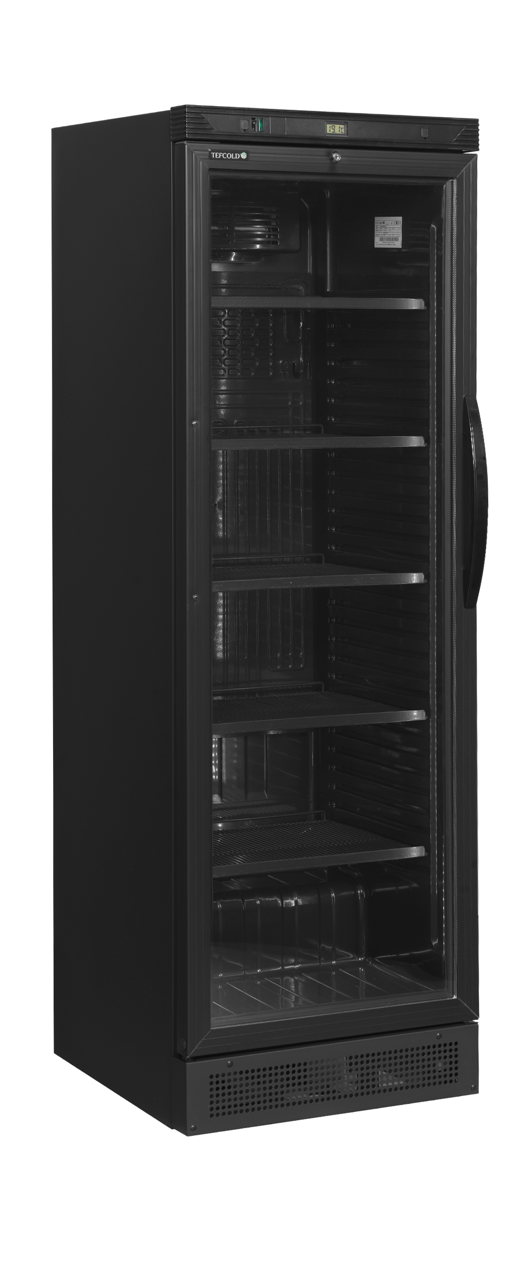 Réfrigérateur à boissons, charnières côté gauche - CEV425 BLACK L/H - TEFCOLD