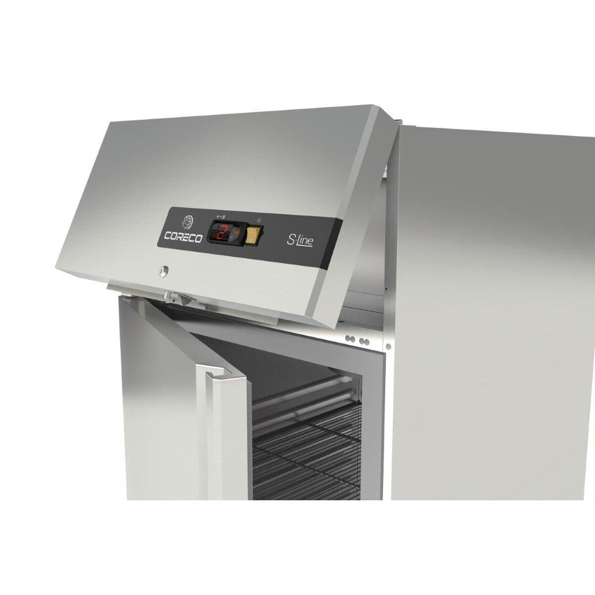 Armoire GN2/1 côtés emboutis positive 1 porte avec roulettes - CGR-751-SPF+R - CODIGEL