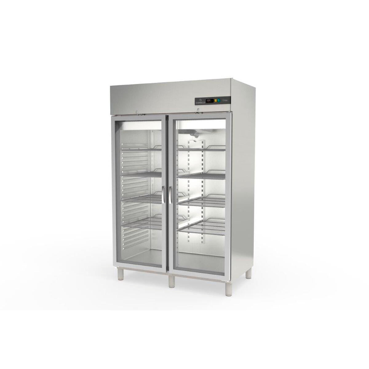 Armoire GN2/1 côtés emboutis positive 2 p. vitrées - CGRE-1002-SPF - CODIGEL