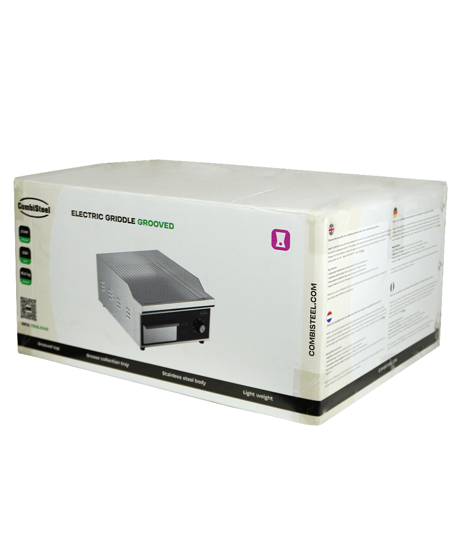 PLAQUE GRILLE ÉLECTRIQUE RAINURÉ - 7518.0145 - COMBISTEEL