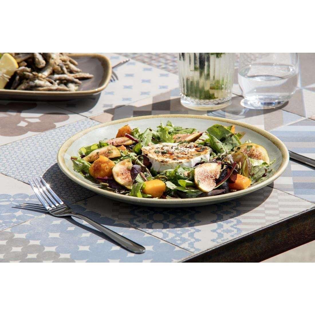 Assiette plate ronde couleur mousse Olympia Kiln 280mm (Lot de 4)