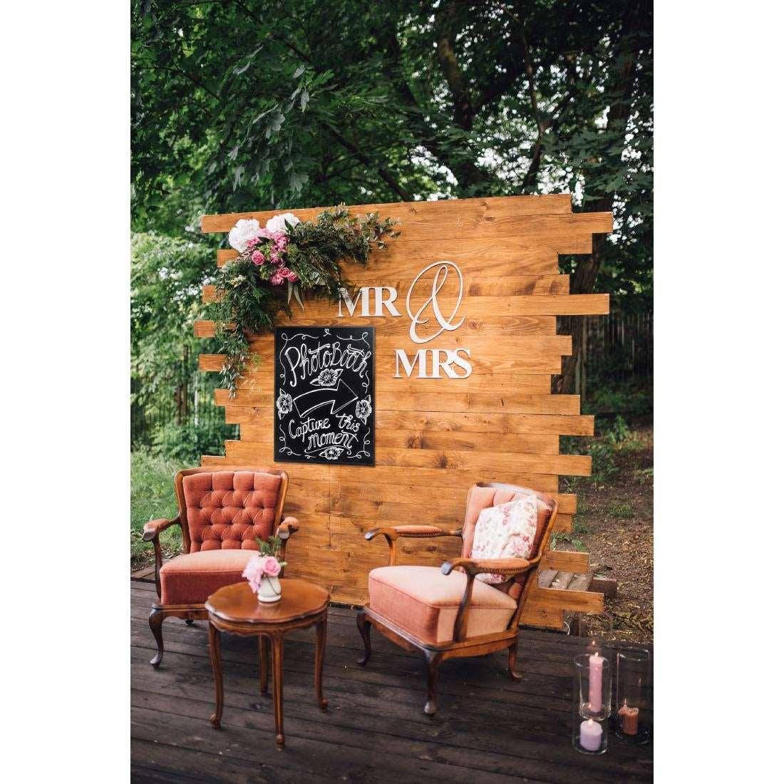 Ardoise murale cadre en bois noir avec feutre craie et fixations Securit 60x80cm