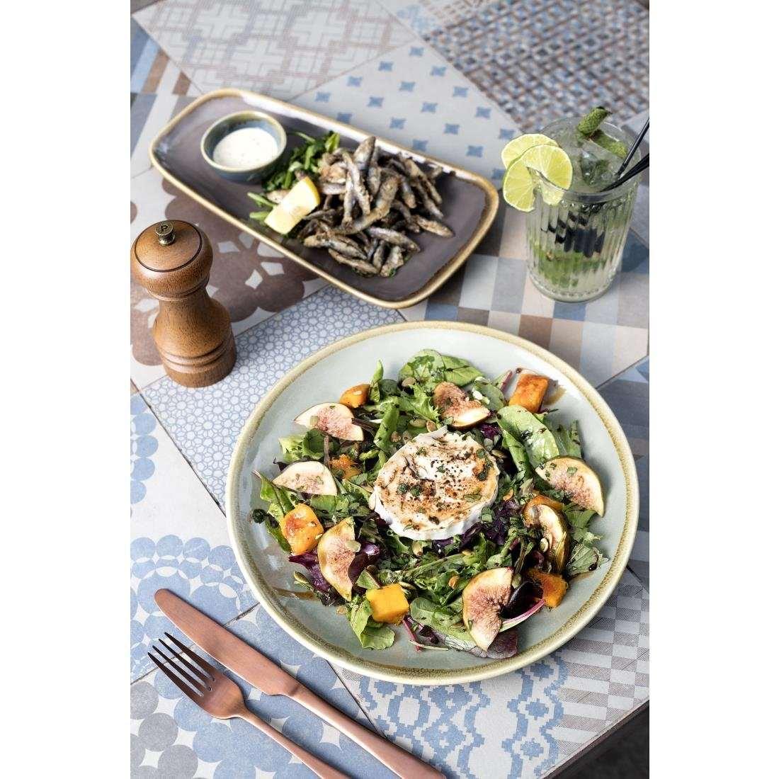 Assiette plate ronde couleur mousse Kiln Olympia 230mm lot de 6