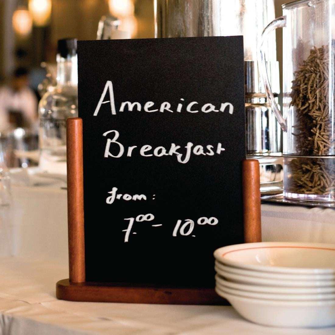 Ardoise de table Securit finition acajou 320 x 270mm