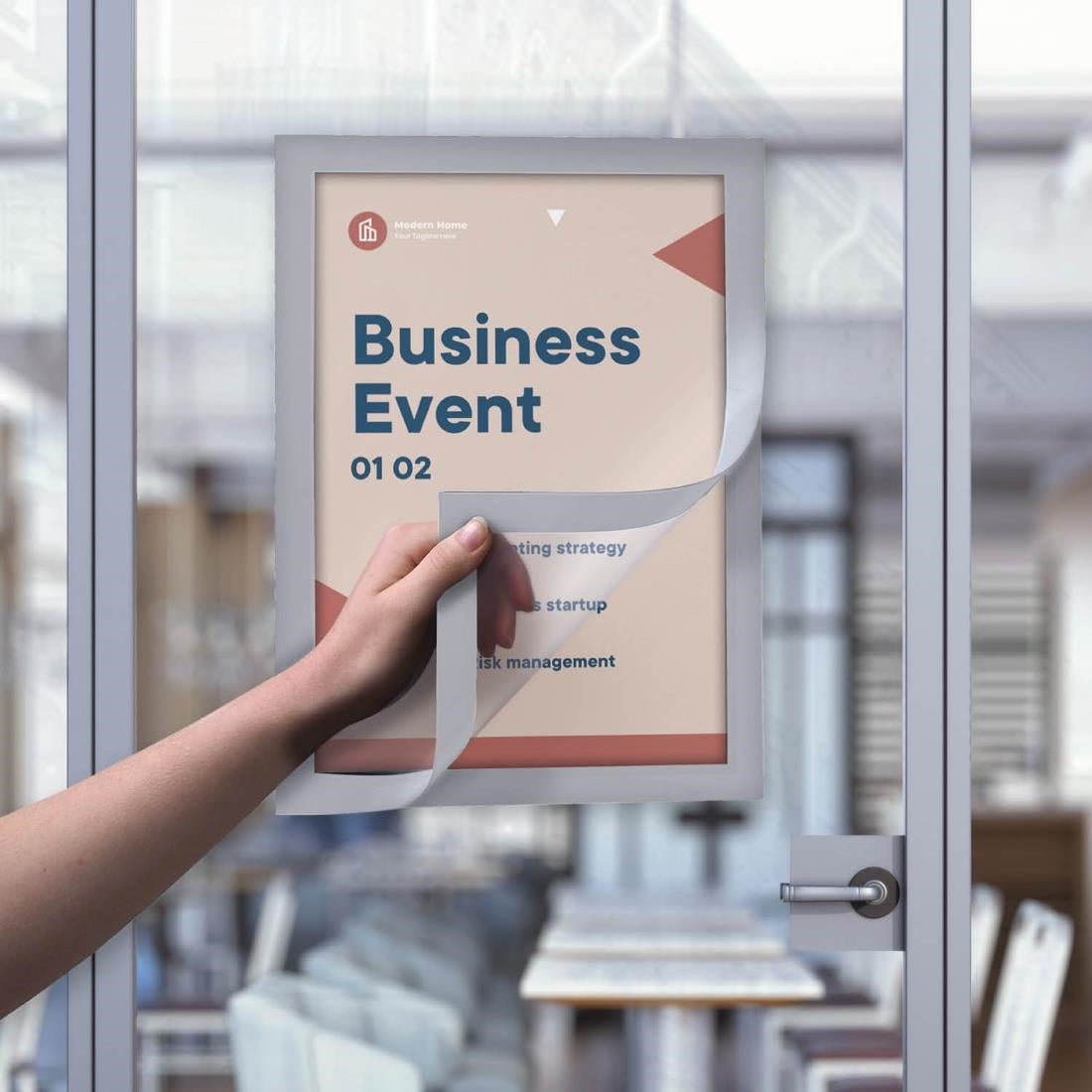 Cadres d'affichage autocollants Europel A5 argent (lot de 2)