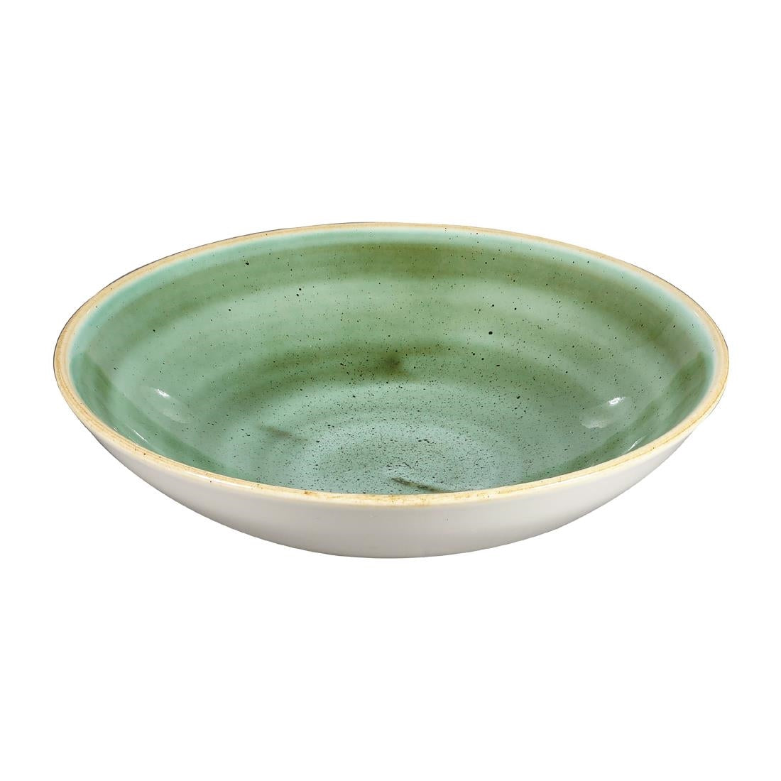 Assiettes coupes rondes Churchill Stonecast Samphire Green 182mm (Lot de 12)