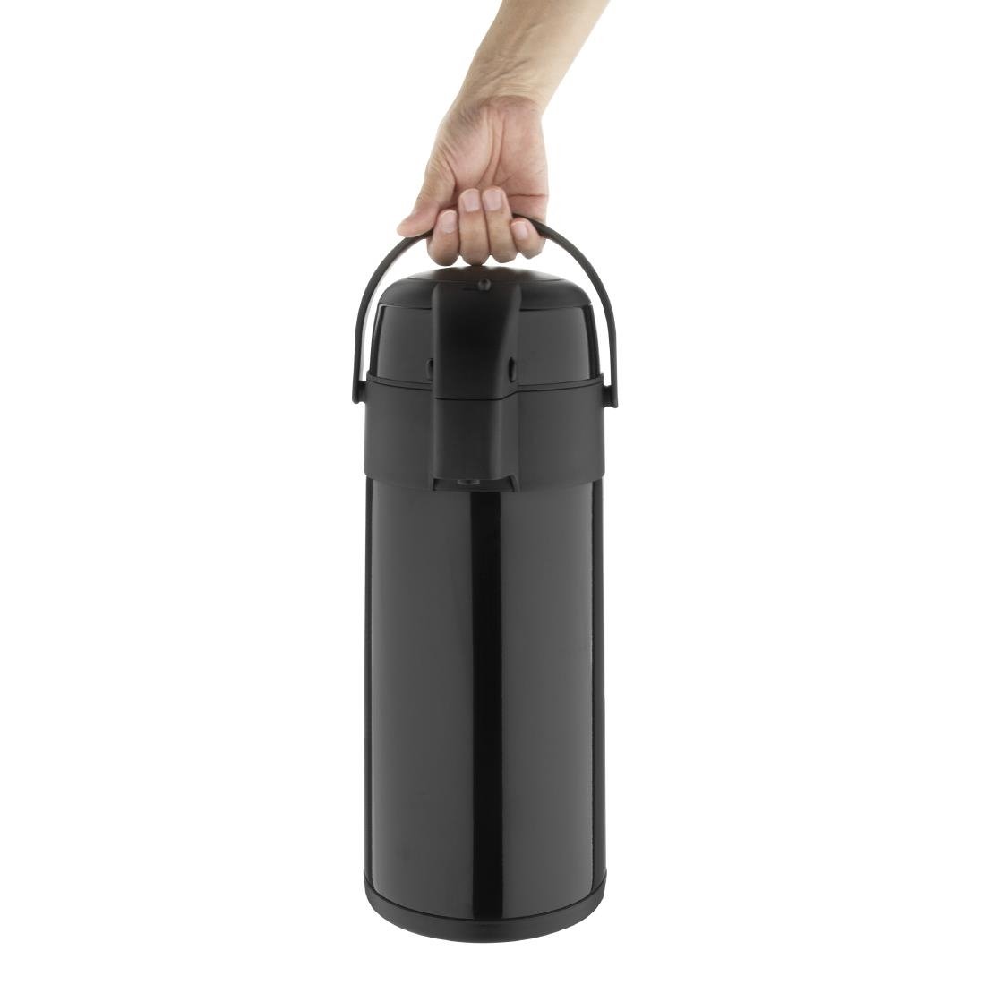 Pichet à pompe en inox double paroi Olympia noir - NISBETS
