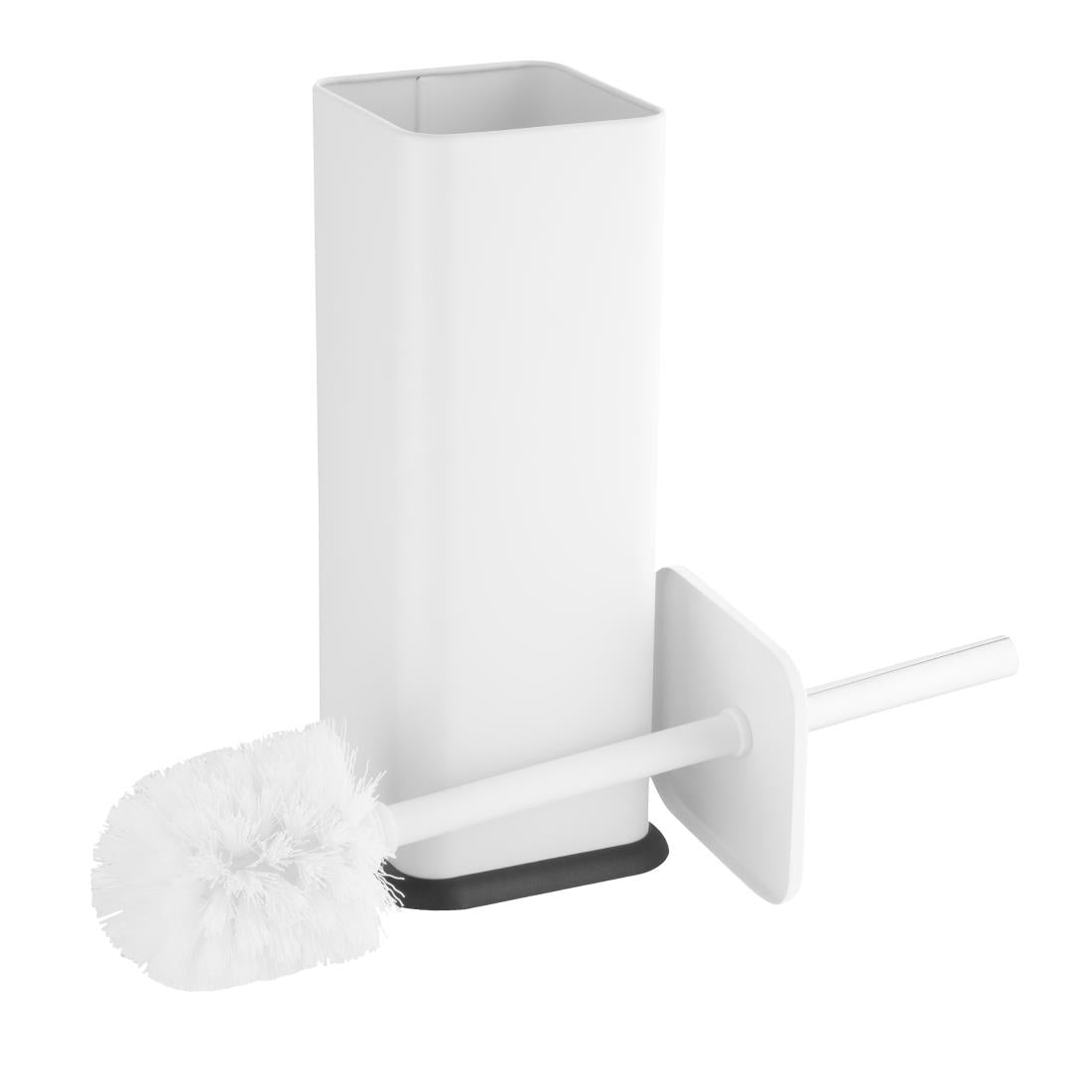 Brosse et support WC carré blanc Jantex