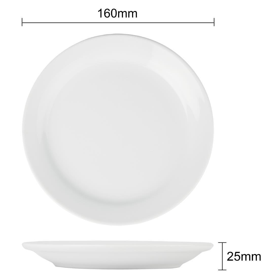 Assiettes À Bord Étroit Olympia Athena 165mm (Lot de 12) - NISBETS