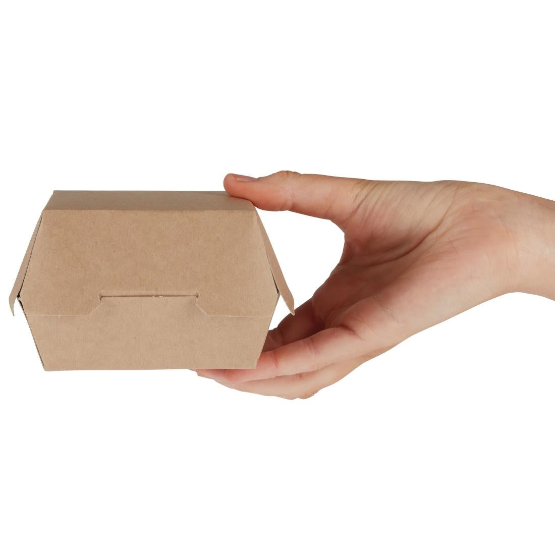 Petites boîtes burger kraft compostables Colpac 108mm (lot de 250) - NISBETS