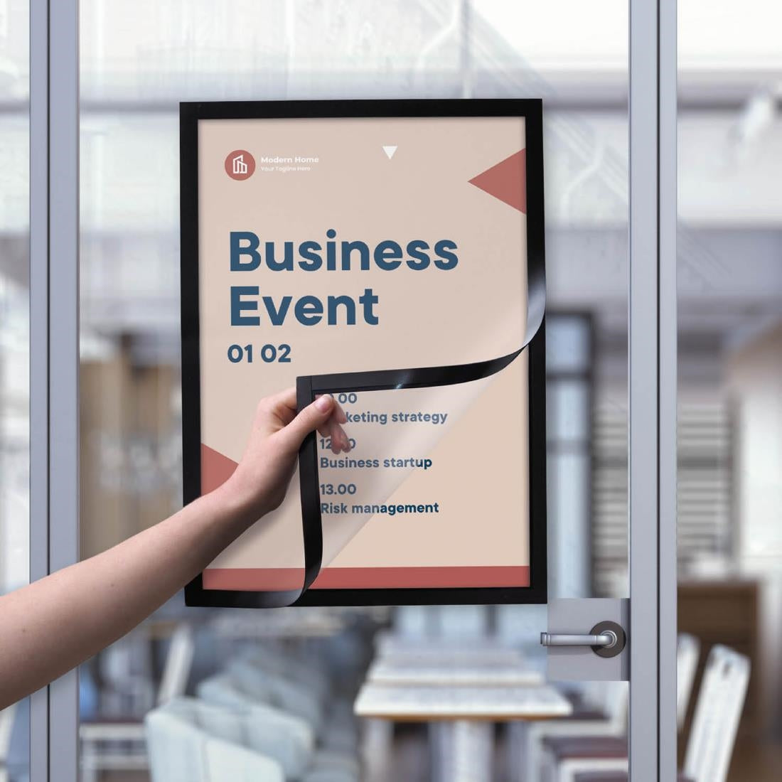 Cadres d'affichage autocollants Europel A3 noirs (lot de 2)