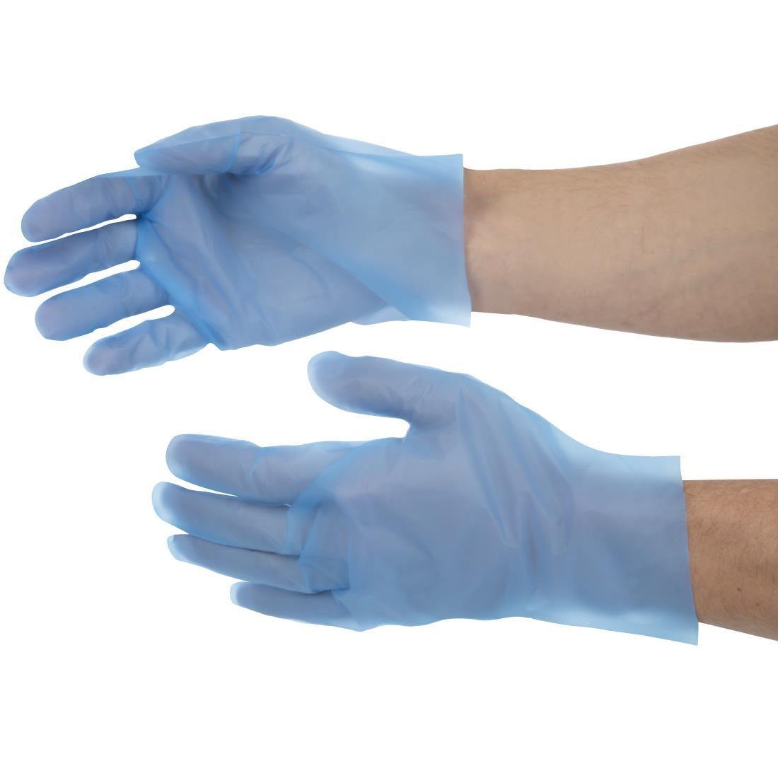 Gants alimentaires en TPE non poudrés bleus Nisbets Essentials (lot de 200) - Taille M