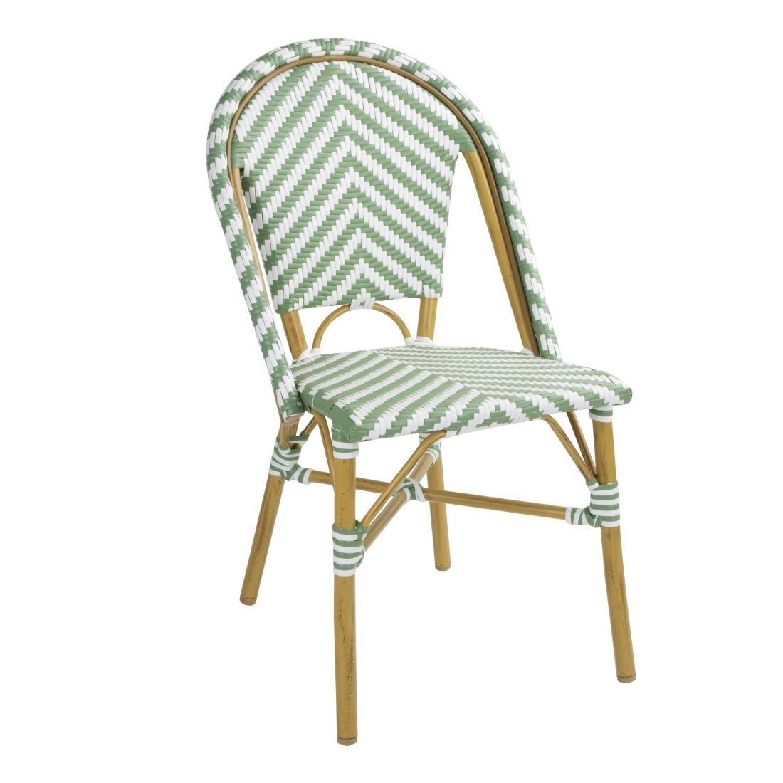 Chaises style parisien en rotin PE Bolero vert clair (lot de 2)
