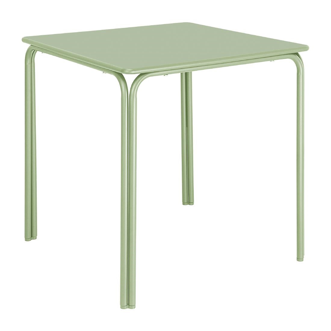 Table carrée en acier Bolero Adeline 700mm vert clair