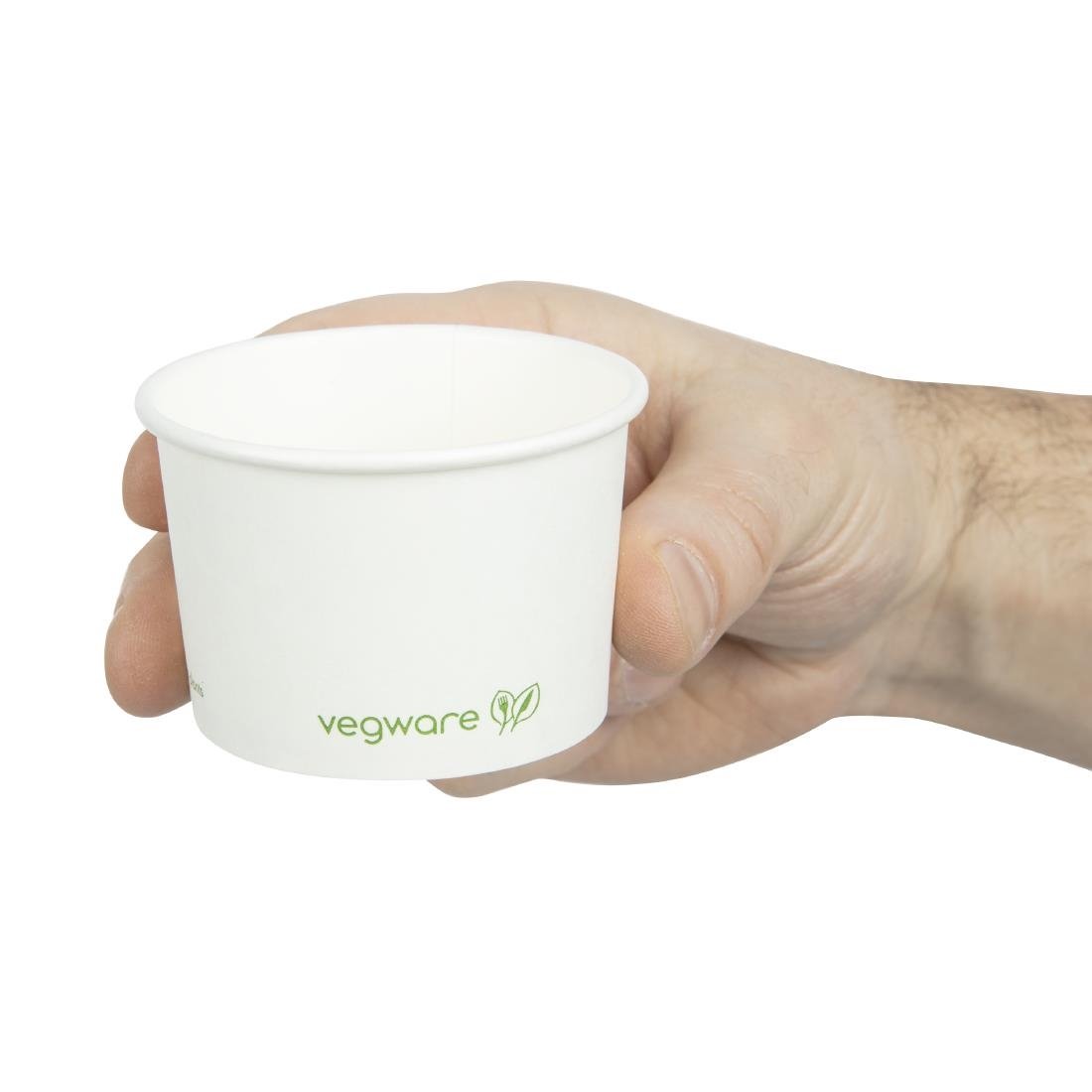 Pots pour aliments chauds compostables Vegware 110ml (Lot de 1000) - NISBETS