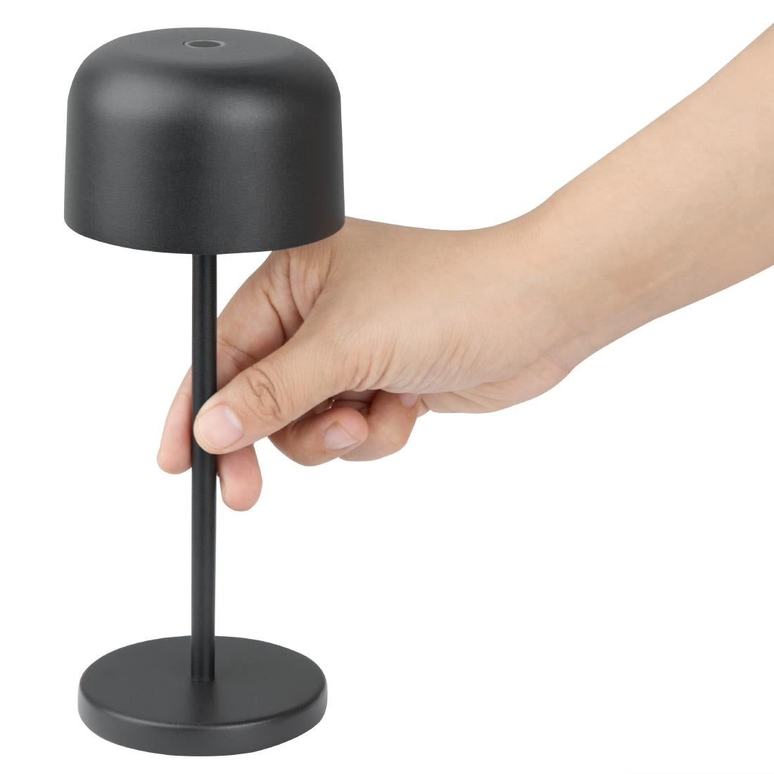 Lampe de table avec abat-jour rond Olympia Lucca noire 200mm