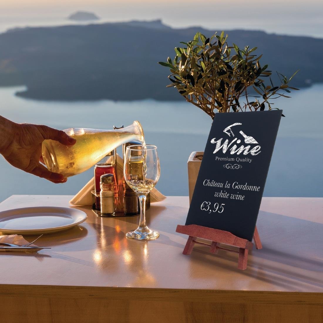 Petit chevalet de table avec ardoise A4 Securit