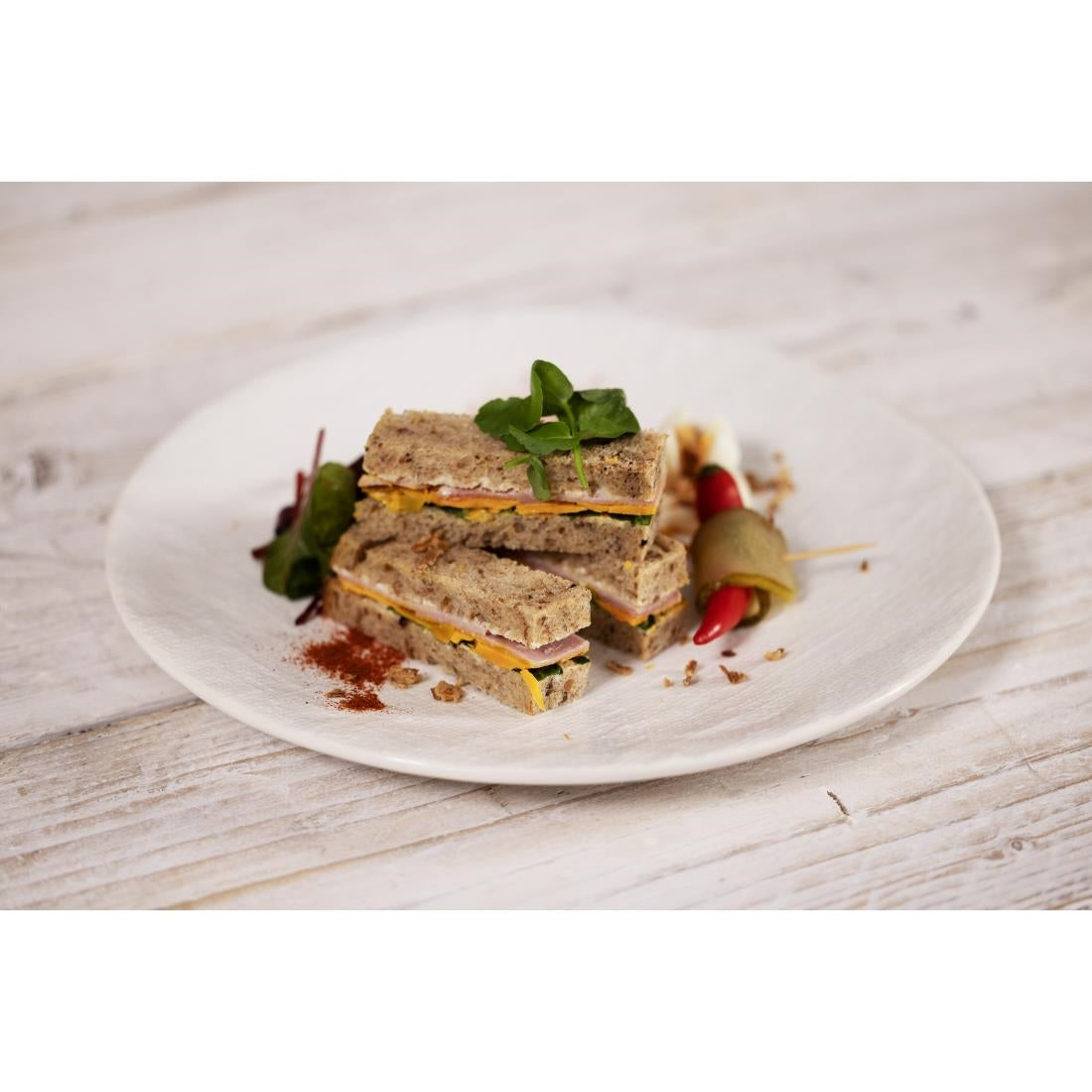 Assiettes plates Olympia Denim White 285 mm (lot de 4)