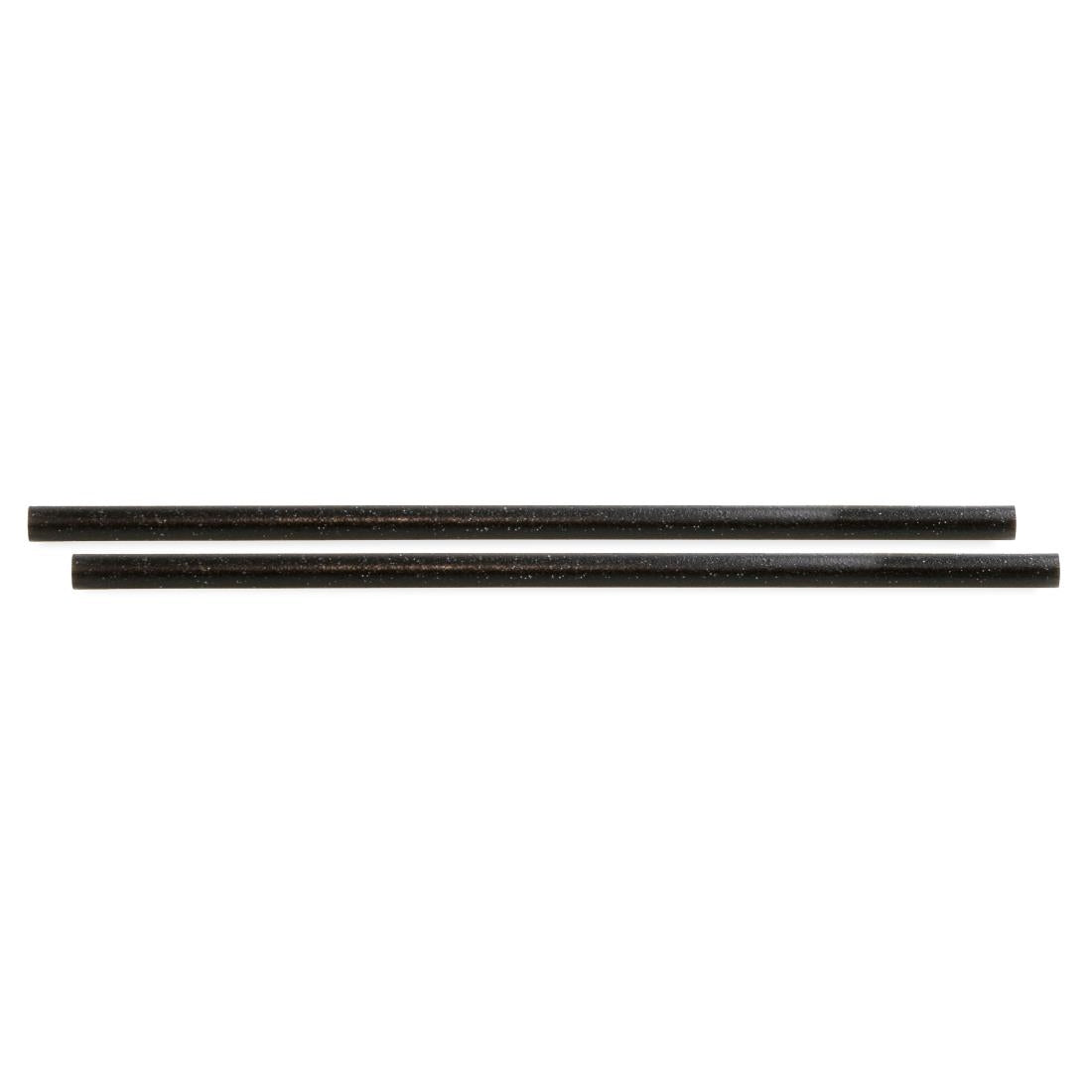 Pailles droites noires Sier Diposables Refork 6 mm / 20 cm (lot de 100)
